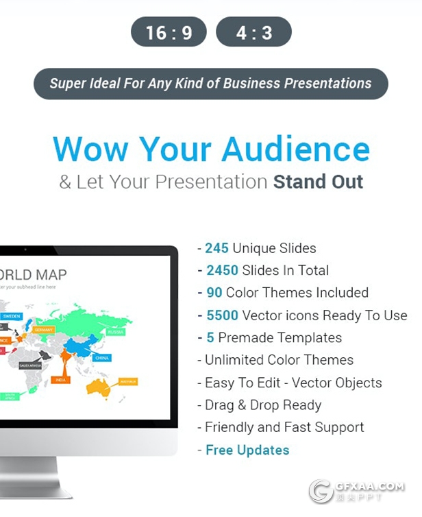 245页彩色亚洲非洲美洲欧洲美国国家地图PPT模板 - 顶尖PPT