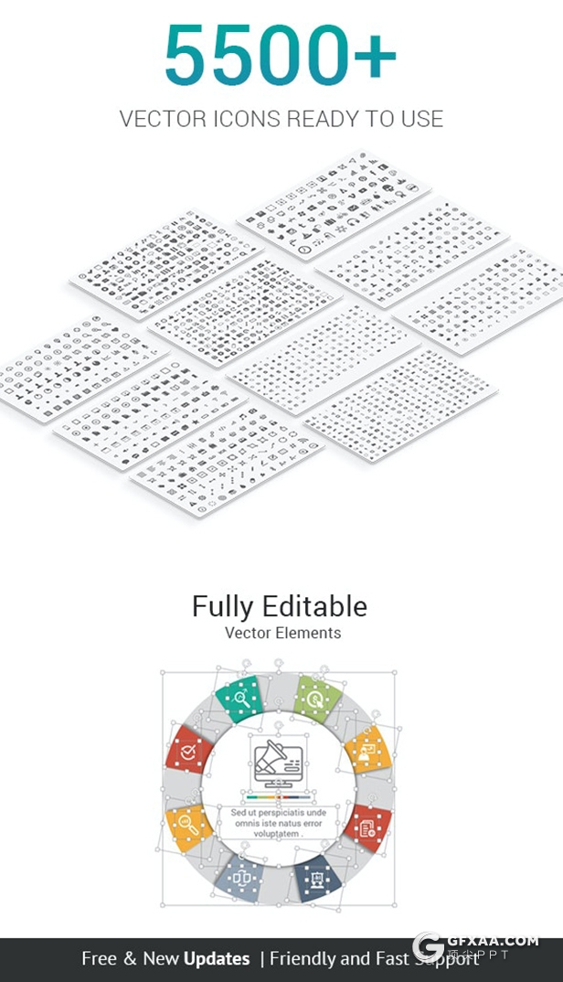 100页彩色创意金字塔锥形3d金字塔PPT图形素材模板 - 顶尖PPT