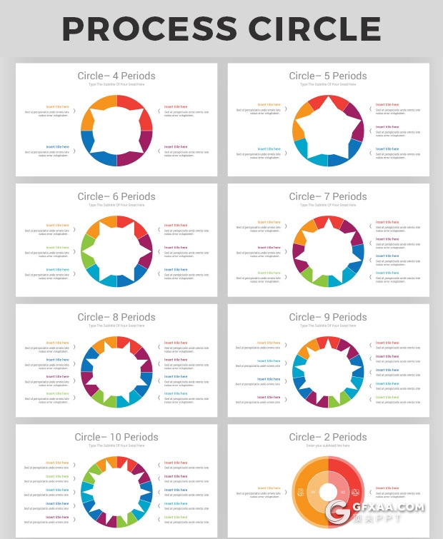 54页圆形过程图循环图克里克图形PPT模板 - 顶尖PPT