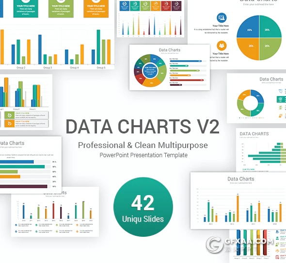 42页智能excel数据图形美化ppt条形图柱形图圆饼数据图PPT模板 - 顶尖PPT