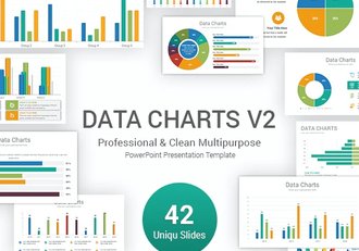 42页智能excel数据图形美化ppt条形图柱形图圆饼数据图PPT模板 - 顶尖PPT