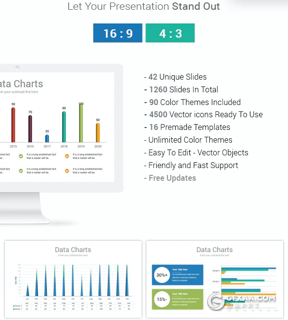 42页智能excel数据图形美化ppt条形图柱形图圆饼数据图PPT模板 - 顶尖PPT