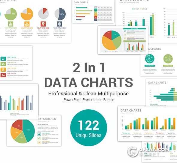 120页数据图表美化ppt模板智能excel数据图表柱形图条形图圆饼图折线数据图ppt模板 - 顶尖PPT