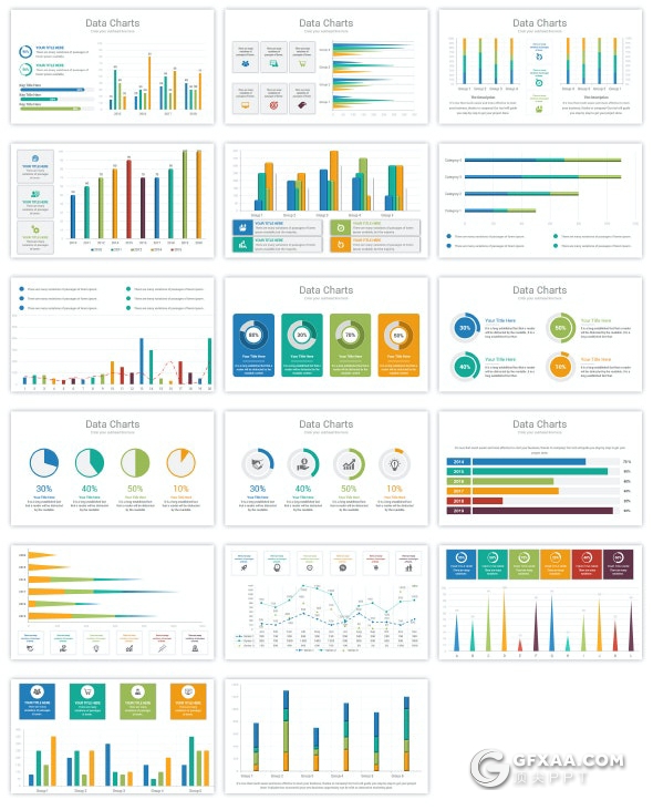 120页数据图表美化ppt模板智能excel数据图表柱形图条形图圆饼图折线数据图ppt模板 - 顶尖PPT