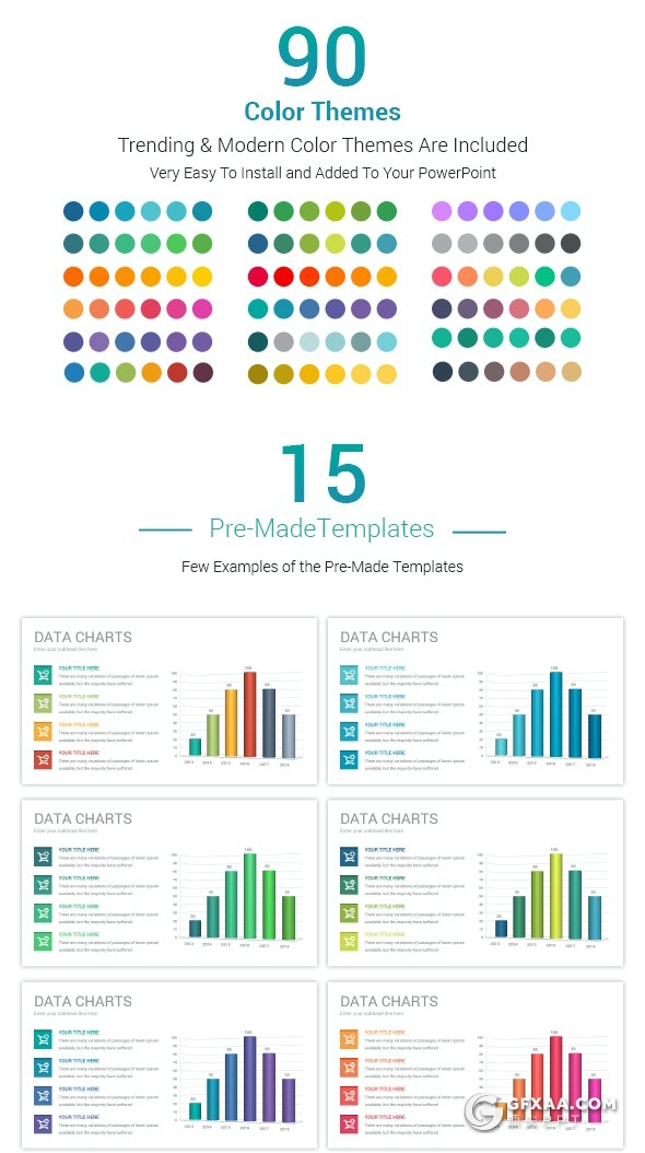 120页数据图表美化ppt模板智能excel数据图表柱形图条形图圆饼图折线数据图ppt模板 - 顶尖PPT