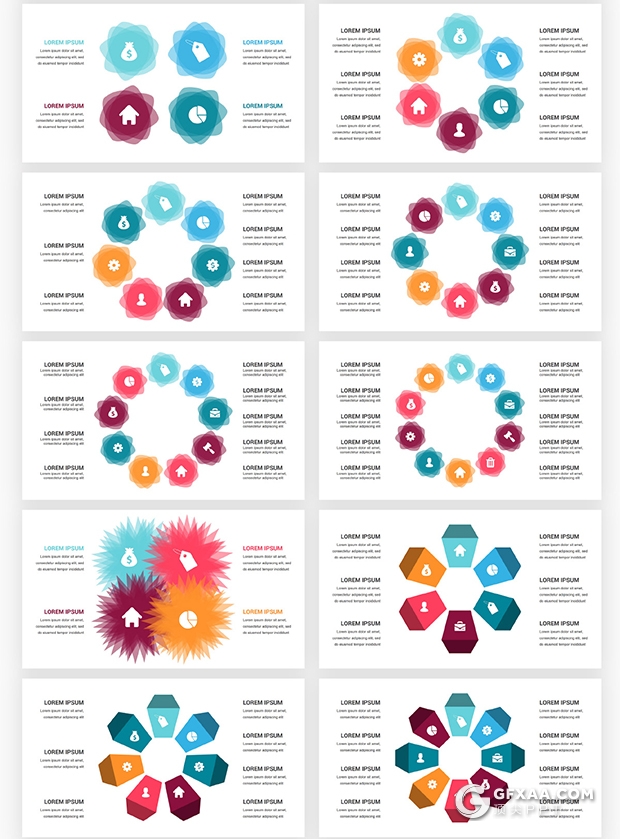 145页国外色彩圆形循环图过程图要点图形PPT模板 - 顶尖PPT