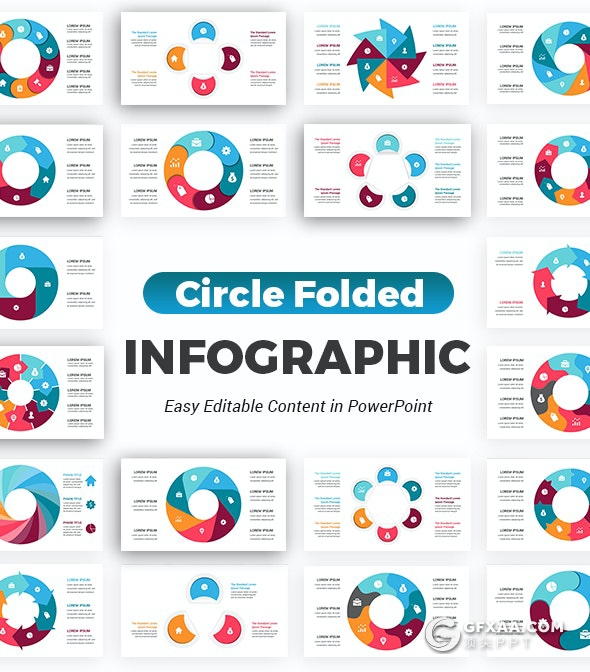 62页国外彩色圆形循环图过程流程图形PPT模板 - 顶尖PPT