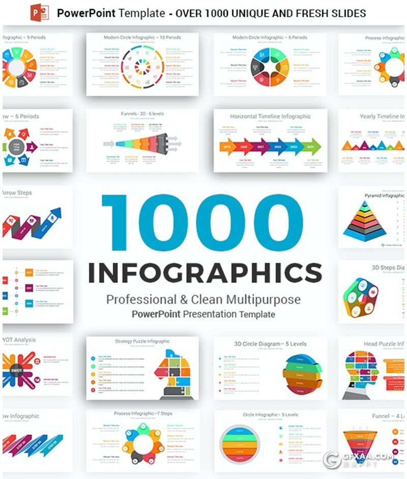 1000页PPT创意逻辑图时间轴箭头指向漏斗金字塔图形合集 - 顶尖PPT