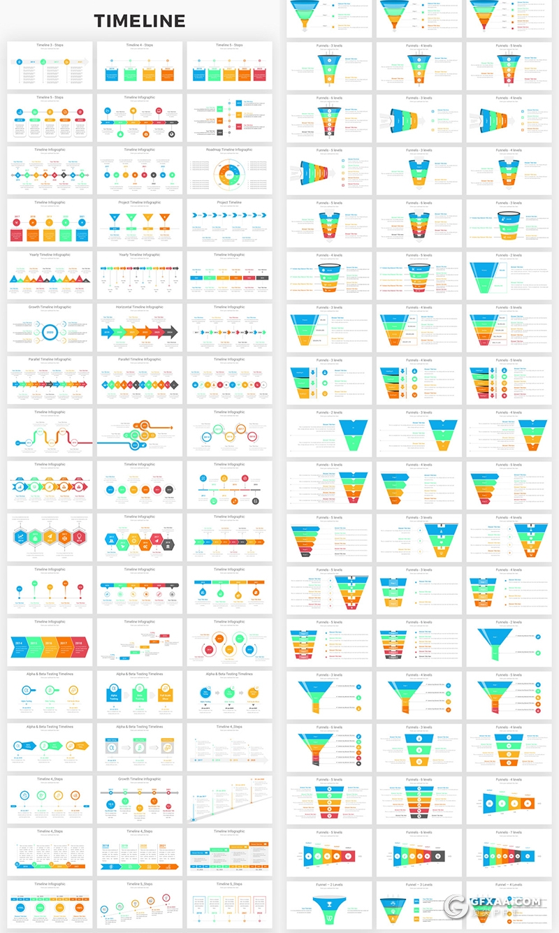 1000页PPT创意逻辑图时间轴箭头指向漏斗金字塔图形合集 - 顶尖PPT