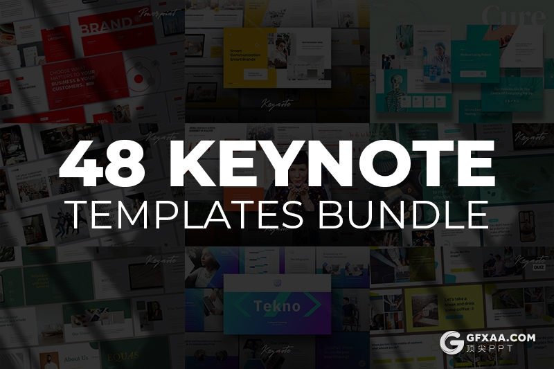 1440页企业介绍数据分析医学研究商务风格多种类型48套keynote模板合集 - 顶尖PPT