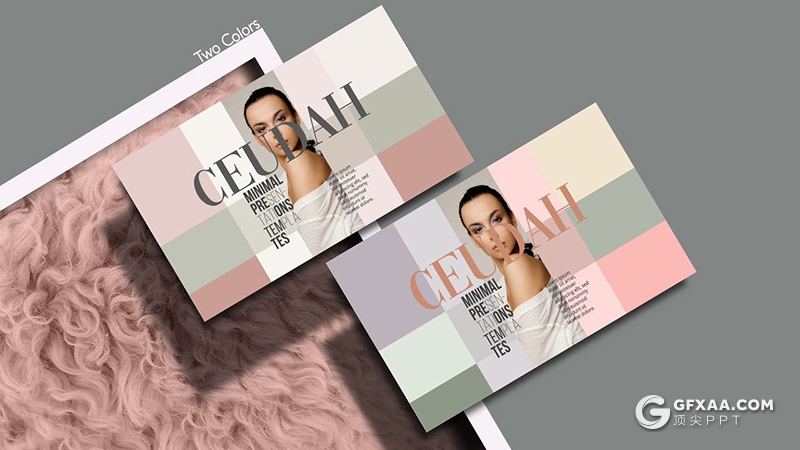 35页简约时尚流行风格模特写真摄影keynote模板 - 顶尖PPT