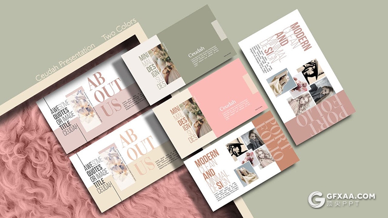 35页简约时尚流行风格模特写真摄影keynote模板 - 顶尖PPT