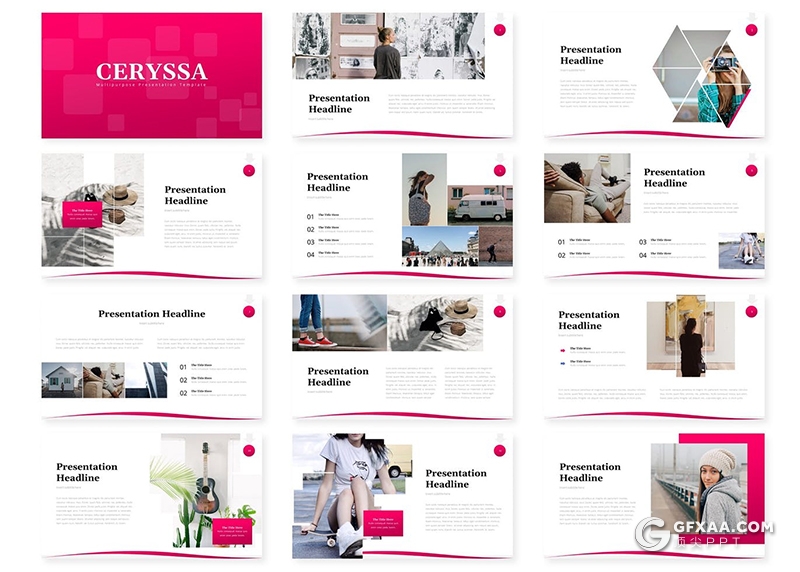 30页欧式简约风格摄影街拍数据分析keynote模板5种主题配色 - 顶尖PPT