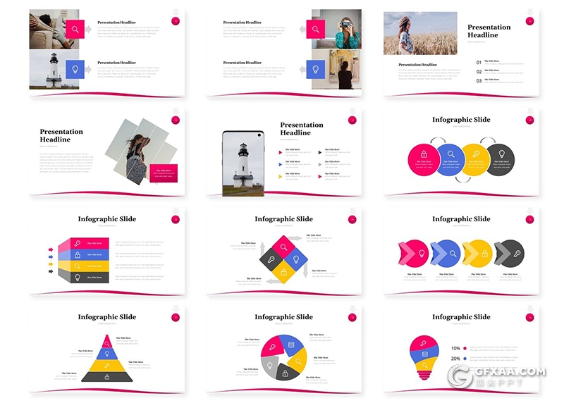 30页欧式简约风格摄影街拍数据分析keynote模板5种主题配色 - 顶尖PPT