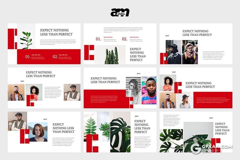 30页红色简约扁平化风格keynote模板 - 顶尖PPT