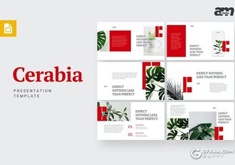 30页红色简约扁平化风格Google slides模板 - 顶尖PPT