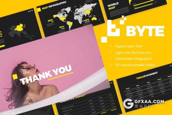 53页字节创意风格商务工作总结作品展示PPT模板 - 顶尖PPT