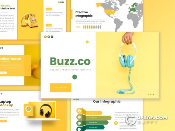 54页简约文艺小清新风格PPT模板 - 顶尖PPT