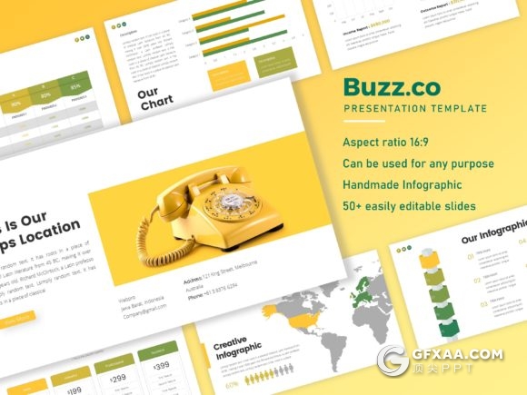 54页简约文艺小清新风格PPT模板 - 顶尖PPT