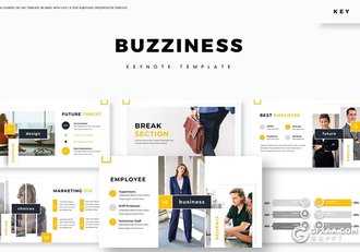 30页欧美商务企业团队介绍商业计划项目合作keynote模板5种主题配色 - 顶尖PPT