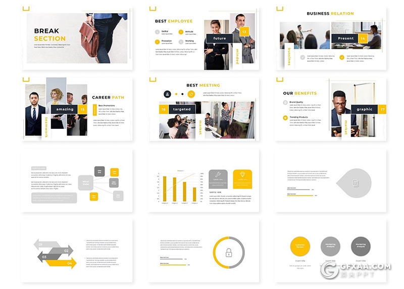 30页欧美商务企业团队介绍商业计划项目合作通用Google slides模板5种主题配色 - 顶尖PPT