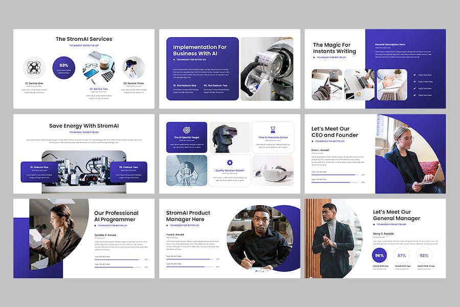 人工智能创意设计展示PPT模板 - 顶尖PPT