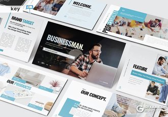 30页国外商业风格商务项目合作公司会议keynote模板5种配色 - 顶尖PPT