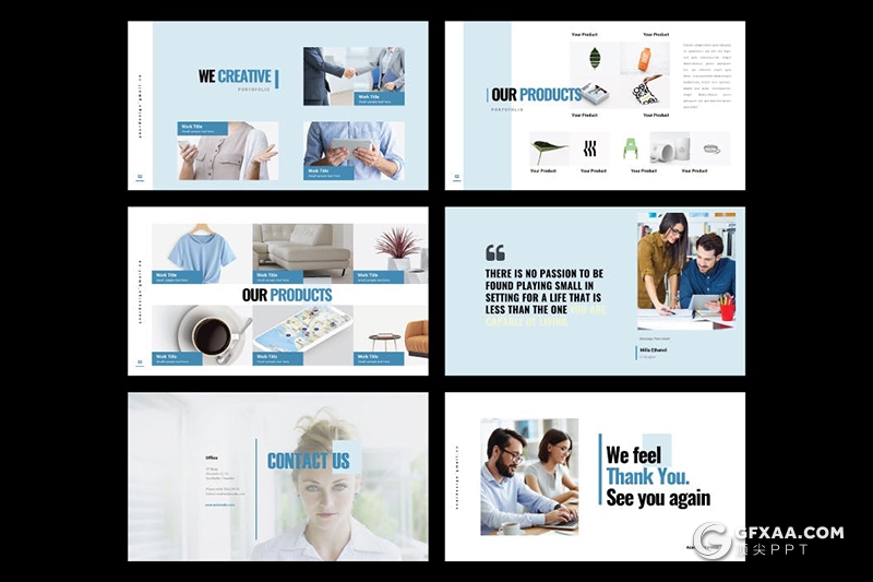 30页国外商业风格商务项目合作公司会议PPT模板5种配色 - 顶尖PPT