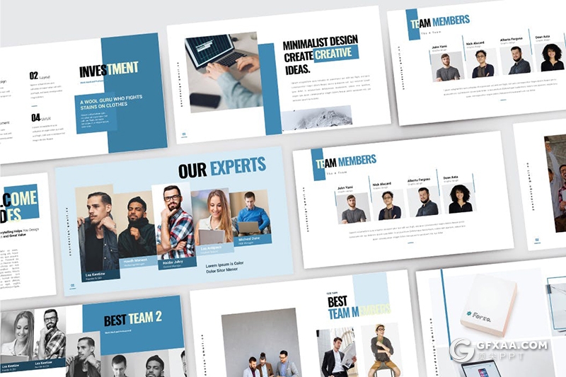 30页国外商业风格商务项目合作公司会议PPT模板5种配色 - 顶尖PPT