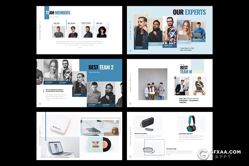 30页国外商业风格商务项目合作公司会议PPT模板5种配色 - 顶尖PPT