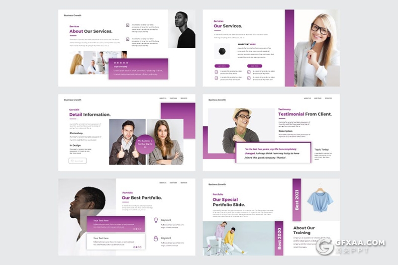 30页创意版式设计设计公司团队简介keynote模板5种配色 - 顶尖PPT