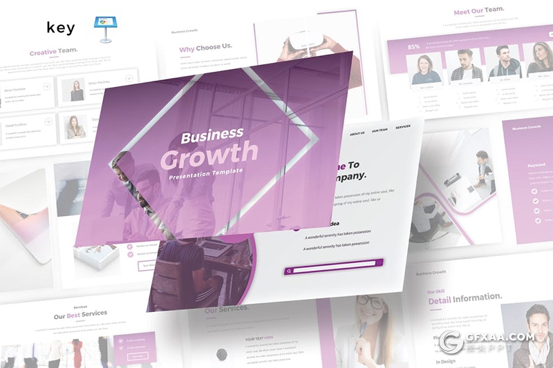 30页创意版式设计设计公司团队简介keynote模板5种配色 - 顶尖PPT