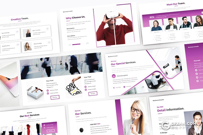 30页创意版式设计设计公司团队简介keynote模板5种配色 - 顶尖PPT