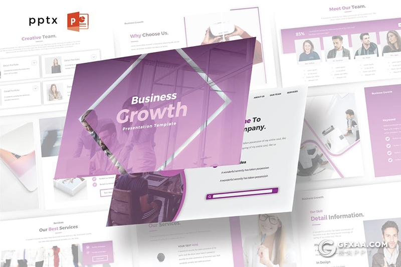 30页创意版式设计设计公司团队简介PPT模板5种配色 - 顶尖PPT