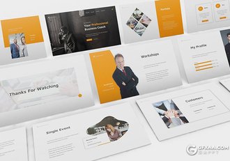 30页商业公司介绍工作项目展示业务商务合作Google slides模板 - 顶尖PPT