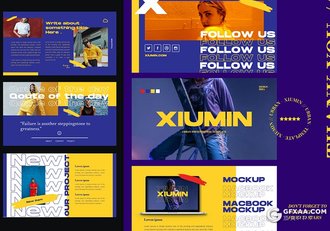 30页时尚潮流风格时尚模特写真服装秀Google slides模板 - 顶尖PPT