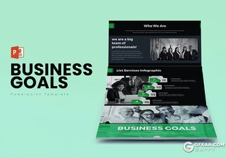 30页业务合作企业团队简介欧美扁平化PPT模板3种配色 - 顶尖PPT