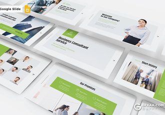 30页扁平化业务合作业务顾问商务Google slides模板 - 顶尖PPT