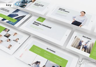 30页扁平化业务合作业务顾问商务keynote模板 - 顶尖PPT