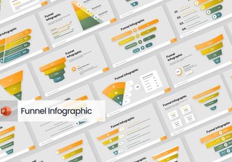 漏斗图信息图形展示PPT模板 - 顶尖PPT