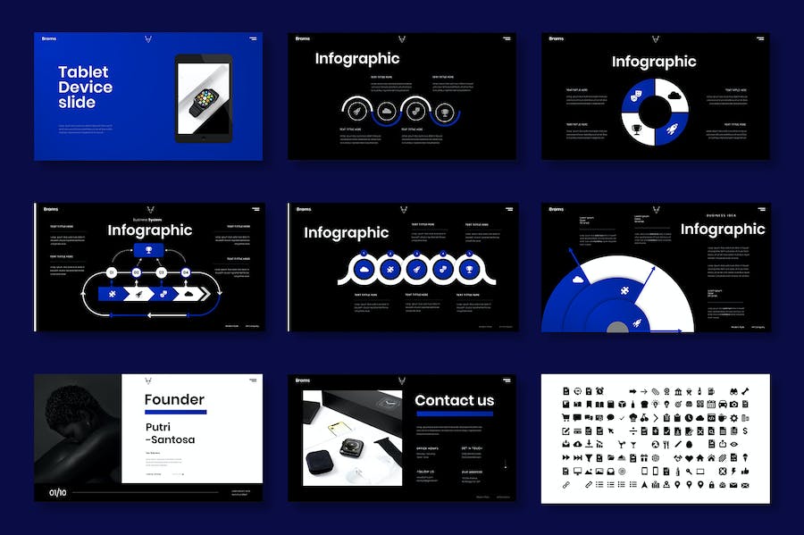 蓝黑色科技商务项目提案Keynote模板 - 顶尖PPT