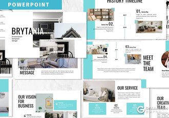 30页扁平化产品家具展示PPT模板 - 顶尖PPT