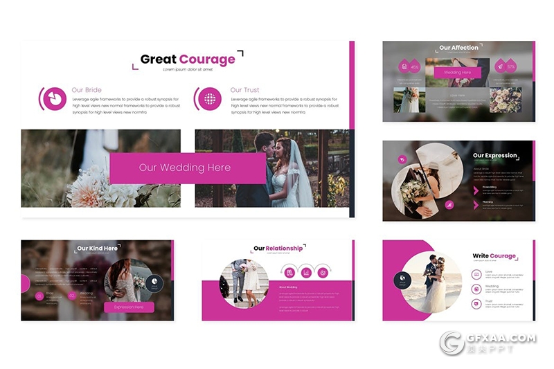 30页婚礼策划婚礼摄影美图展示Google slides模板 - 顶尖PPT