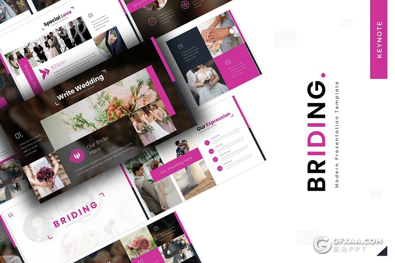 30页婚礼策划婚礼摄影美图展示Google slides模板 - 顶尖PPT