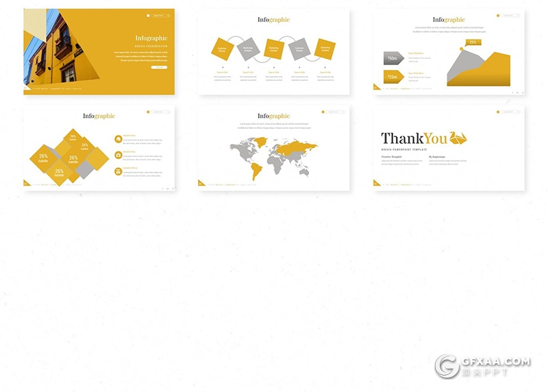 30页扁平化千纸鹤折纸效果通用PPT模板5种配色 - 顶尖PPT