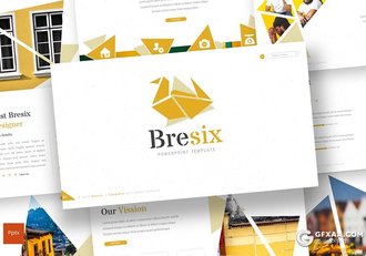 30页扁平化千纸鹤折纸效果通用PPT模板5种配色 - 顶尖PPT