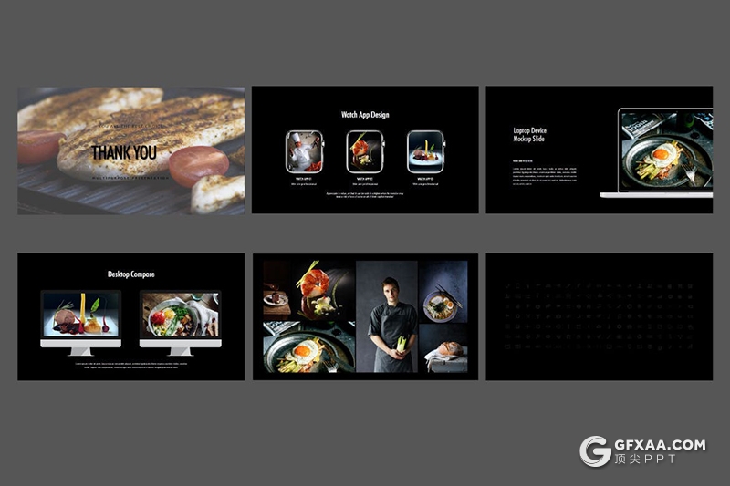 45页黑色系西式餐饮牛排餐厅展示宣传推广PPT模板 - 顶尖PPT