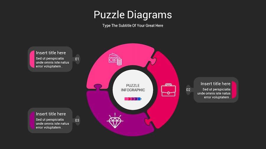 拼图创意展示问题分析图形Keynote模板 - 顶尖PPT