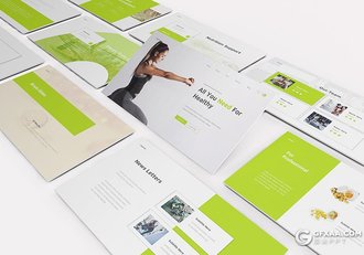 30页健身锻炼健身机构培训宣传keynote模板 - 顶尖PPT