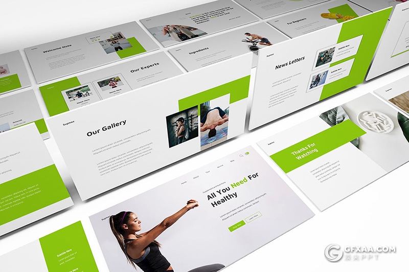 30页健身锻炼健身机构培训宣传keynote模板 - 顶尖PPT